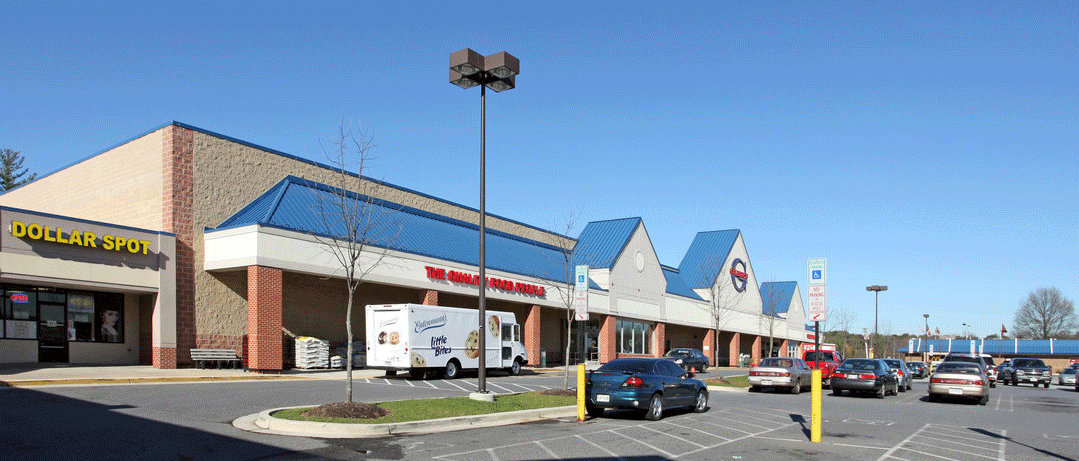 New York City-based ShopOne Centers REIT Inc. owns and operates more than 50 grocery-anchored shopping centers throughout the country, including the Eastgate Shopping Center in Lanham, Maryland. Photo: CoStar