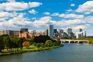 The Rosslyn, Virginia, skyline in Arlington County across the Potomac River from Washington, D.C. (iStock)