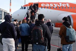 The European Union has proposed to begin negotiations with the United Kingdom that would allow people ages 18 to 30 to move freely, work and study in both regions. Shown here are passengers boarding a plane bound for London. (Getty Images)