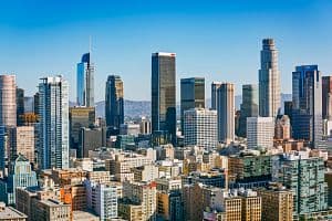 Downtown Los Angeles had one of the region's highest apartment vacancy rates, at 10.5%, with considerable new construction. (Getty Images)