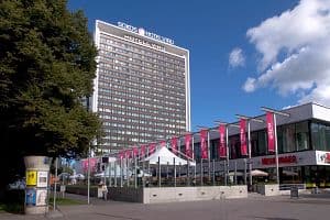 The perceived proximity of Baltic nations to the war in Ukraine has hurt hotel demand in Estonia, Latvia and Lithuania. Pictured is the Sokos Viru hotel, located in Estonia's capital Tallinn. (Getty Images)