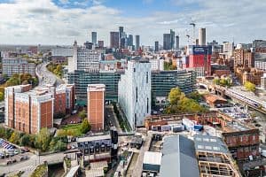 Aeriel View of Manchester, where the Annual Hospitality Conference took place at the end of September (Faye Stewart/CoStar)