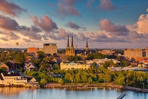 View of Charlottetown, Prince Edward Island, Canada, from the sea. (Getty Images)