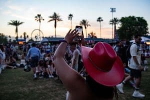 Crowds gather during the 2024 Coachella Valley Music and Arts Festival at Empire Polo Club on April 19 in Indio, California. (Getty Images)