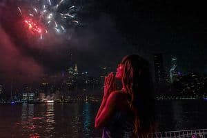 New York City’s Fourth of July show lit up the sky, with drones replicating fireworks, but hotel performance, as usual, was muted due to the Tuesday holiday. (Getty Images)