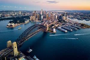 Data from STR, CoStar's hospitality analytics firm, shows advance bookings at hotels in Sydney, Australia, are peaking in the near term. (Getty Images)