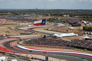 Formula 1 racetrack Circuit of the Americas in Austin, Texas, seen here with full grandstands in October 2022, could become home to a nearby 1,000-room hotel and convention center. (Getty Images)