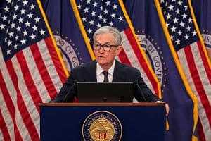 Federal Reserve Chair Jerome Powell speaks during a news conference following a two-day meeting of the Federal Open Market Committee at the Federal Reserve on Wednesday in Washington, D.C. (Chip Somodevilla/Getty Images)