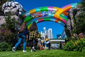 Attendees outside Moscone Center ahead of the 2024 Dreamforce conference in San Francisco, California, US, on Monday, Sep 16, 2024. Salesforce&nbsp;is unveiling a pivot in its artificial intelligence strategy this week at its annual Dreamforce conference, now saying that its AI tools can handle tasks without human supervision and changing the way it charges for software. (Bloomberg/Getty Images)
