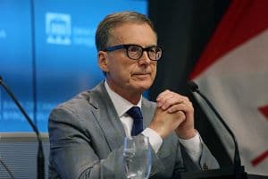 Tiff Macklem, Governor of the Bank of Canada, speaks during a news conference  (AFP via Getty Images)
