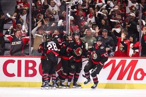 The Ottawa Senators and their fans, seen here in May, could eventually gather for NHL hockey games at LeBreton Flats. (Icon Sportswire via Getty Images)
